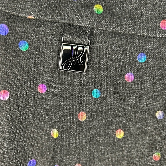 Joseph Ribkoff All Over Rainbow Polka Dot Straight Leg Gray Pants Women’s Size 6 - Picture 5 of 7